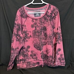 DKNY Pink and Black Floral Sweatshirt